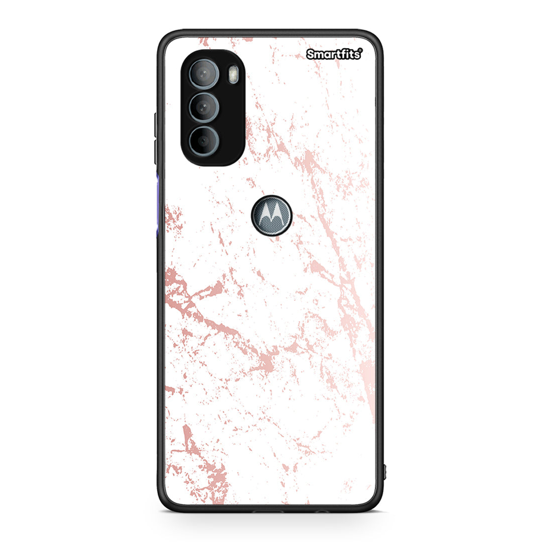 116 - Motorola Moto G31 Pink Splash Marble case, cover, bumper