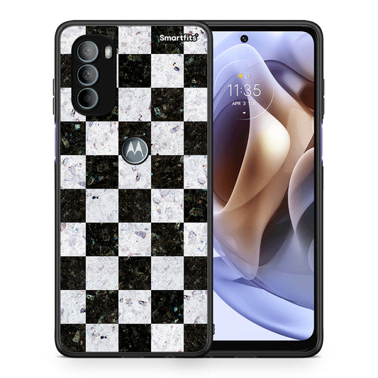 Θήκη Motorola Moto G31 Square Geometric Marble από τη Smartfits με σχέδιο στο πίσω μέρος και μαύρο περίβλημα | Motorola Moto G31 Square Geometric Marble case with colorful back and black bezels