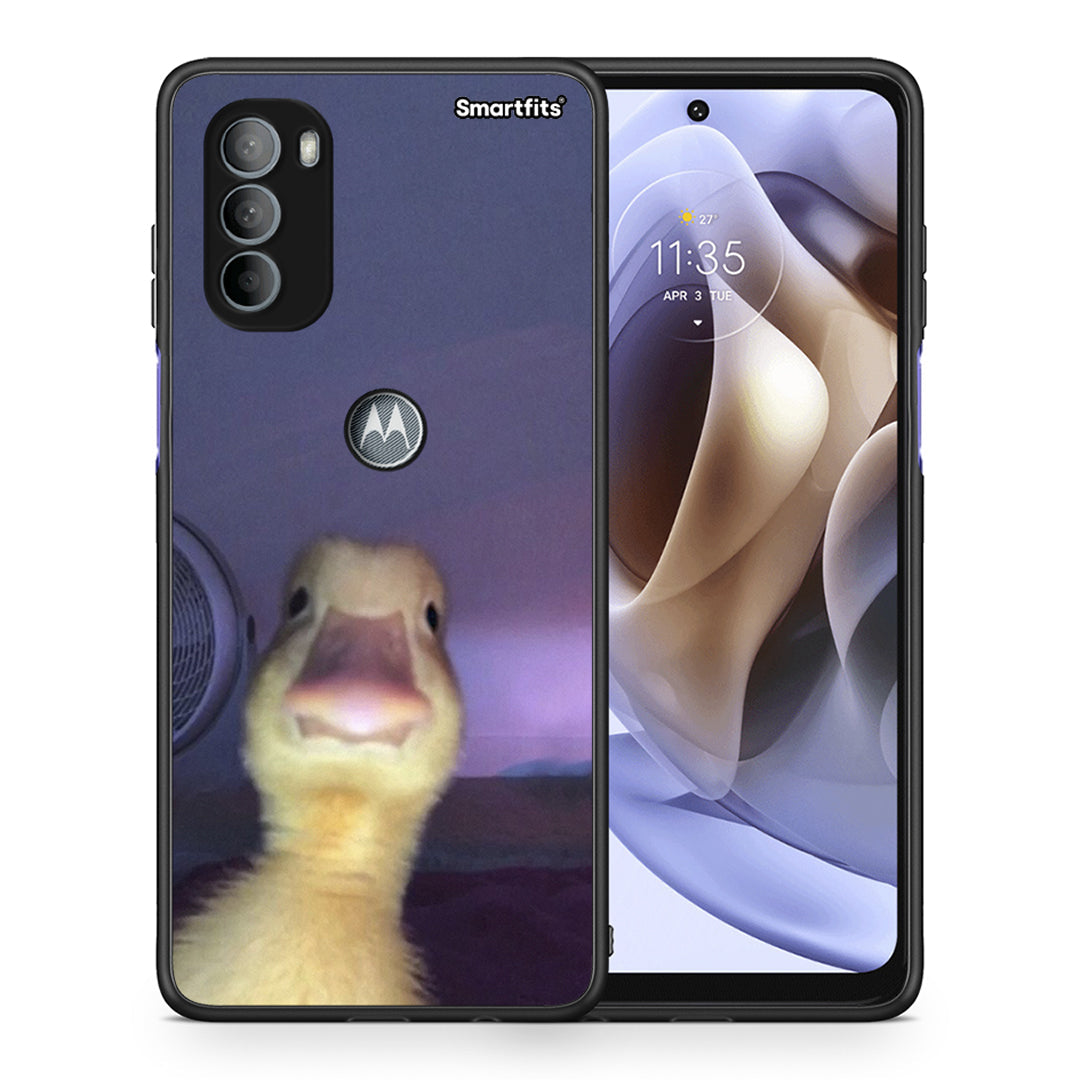 Θήκη Motorola Moto G31 Meme Duck από τη Smartfits με σχέδιο στο πίσω μέρος και μαύρο περίβλημα | Motorola Moto G31 Meme Duck case with colorful back and black bezels