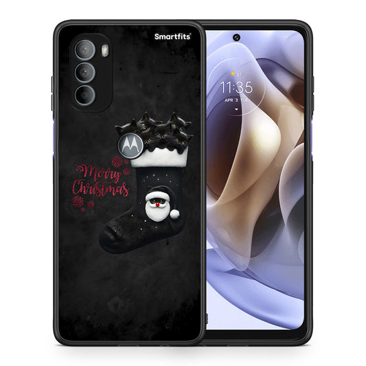 Θήκη Motorola Moto G31 Merry Cat Christmas από τη Smartfits με σχέδιο στο πίσω μέρος και μαύρο περίβλημα | Motorola Moto G31 Merry Cat Christmas case with colorful back and black bezels