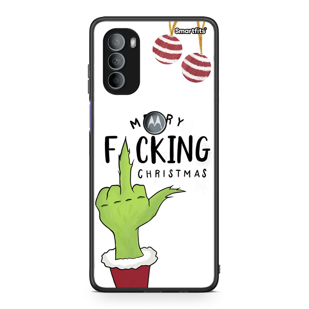Motorola Moto G31 Merry F Xmas θήκη από τη Smartfits με σχέδιο στο πίσω μέρος και μαύρο περίβλημα | Smartphone case with colorful back and black bezels by Smartfits