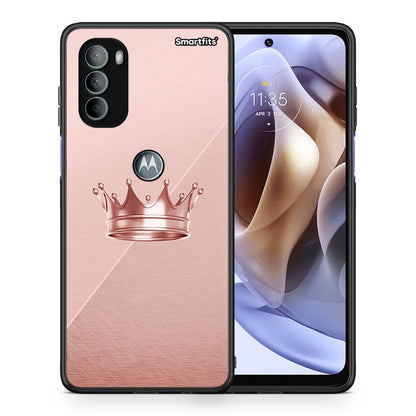 Θήκη Motorola Moto G31 Crown Minimal από τη Smartfits με σχέδιο στο πίσω μέρος και μαύρο περίβλημα | Motorola Moto G31 Crown Minimal case with colorful back and black bezels