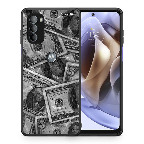 Θήκη Motorola Moto G31 Money Dollars από τη Smartfits με σχέδιο στο πίσω μέρος και μαύρο περίβλημα | Motorola Moto G31 Money Dollars case with colorful back and black bezels