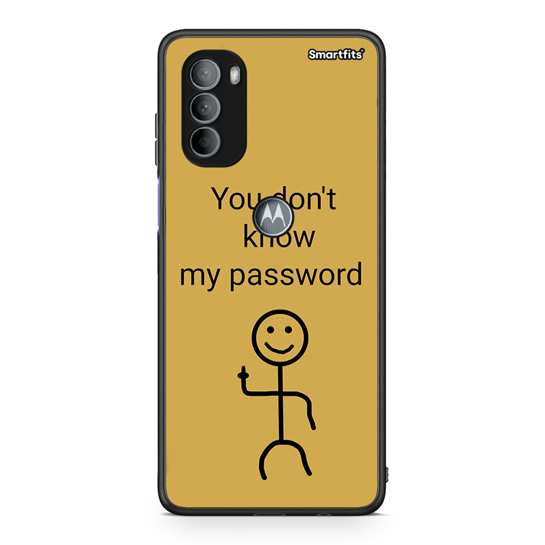 Motorola Moto G31 My Password Θήκη από τη Smartfits με σχέδιο στο πίσω μέρος και μαύρο περίβλημα | Smartphone case with colorful back and black bezels by Smartfits