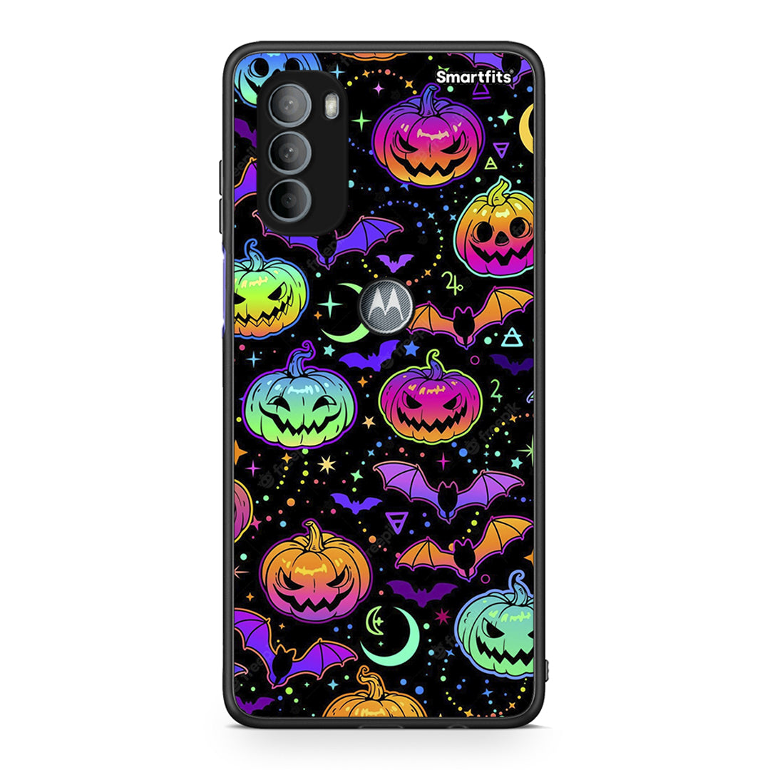 Motorola Moto G31 Neon Halloween θήκη από τη Smartfits με σχέδιο στο πίσω μέρος και μαύρο περίβλημα | Smartphone case with colorful back and black bezels by Smartfits
