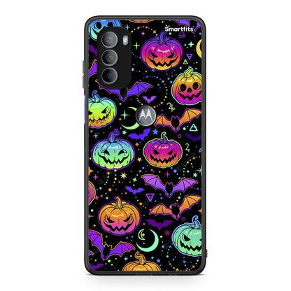 Motorola Moto G31 Neon Halloween θήκη από τη Smartfits με σχέδιο στο πίσω μέρος και μαύρο περίβλημα | Smartphone case with colorful back and black bezels by Smartfits