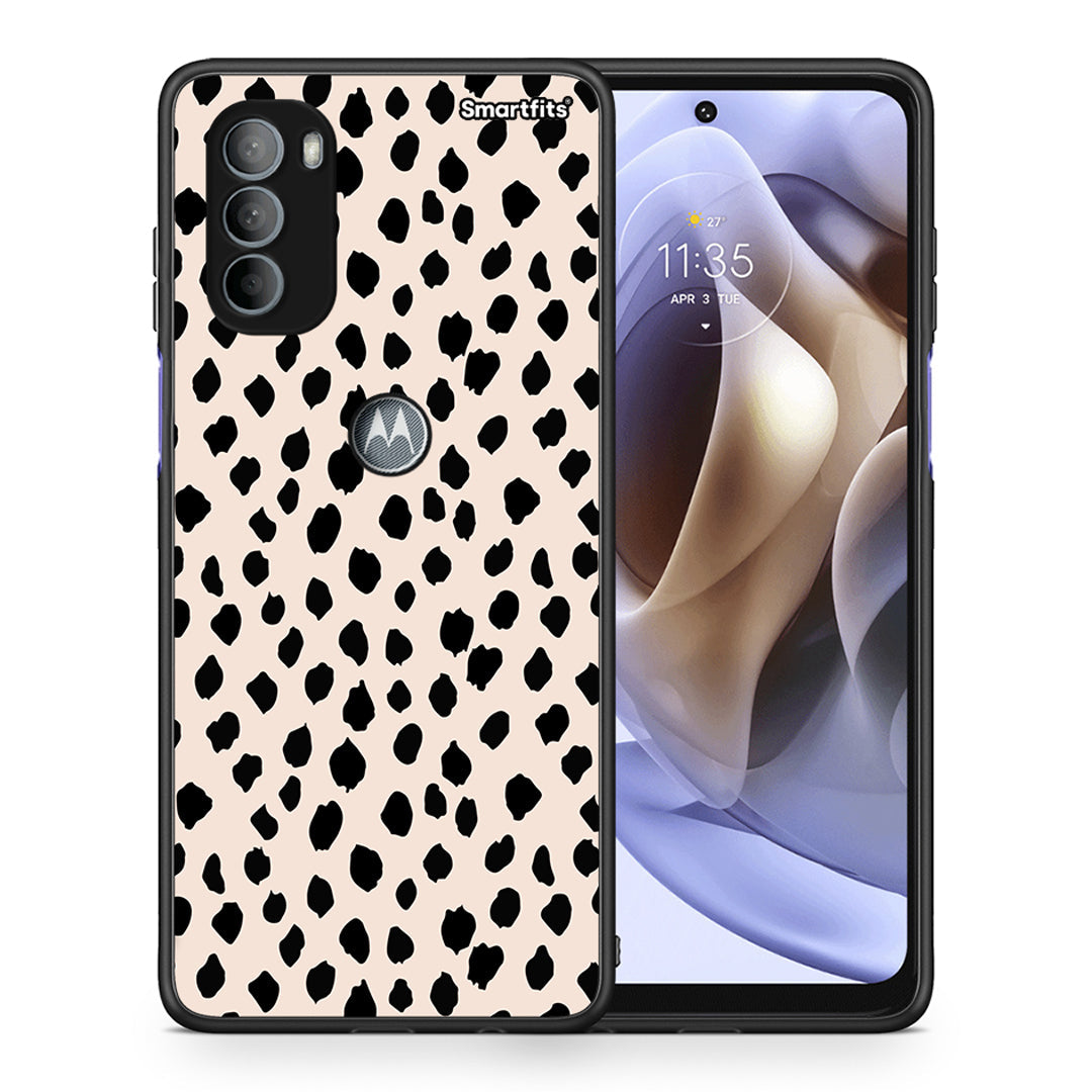 Θήκη Motorola Moto G31 New Polka Dots από τη Smartfits με σχέδιο στο πίσω μέρος και μαύρο περίβλημα | Motorola Moto G31 New Polka Dots case with colorful back and black bezels