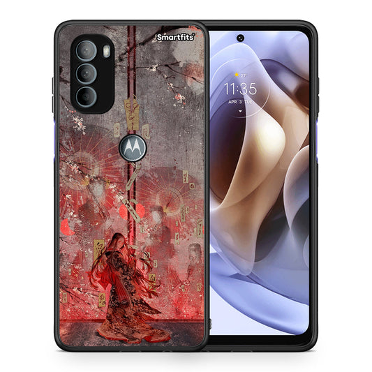 Θήκη Motorola Moto G31 Nezuko Kamado από τη Smartfits με σχέδιο στο πίσω μέρος και μαύρο περίβλημα | Motorola Moto G31 Nezuko Kamado case with colorful back and black bezels