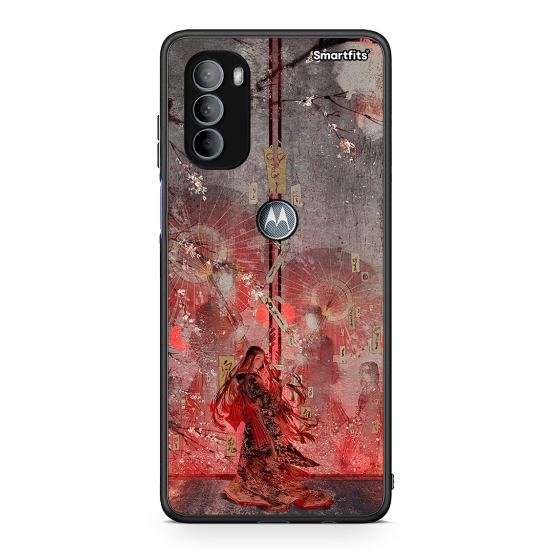 Motorola Moto G31 Nezuko Kamado θήκη από τη Smartfits με σχέδιο στο πίσω μέρος και μαύρο περίβλημα | Smartphone case with colorful back and black bezels by Smartfits