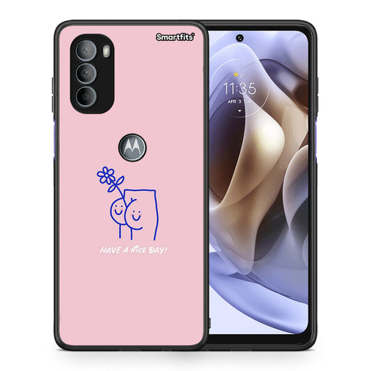 Θήκη Motorola Moto G31 Nice Day από τη Smartfits με σχέδιο στο πίσω μέρος και μαύρο περίβλημα | Motorola Moto G31 Nice Day case with colorful back and black bezels