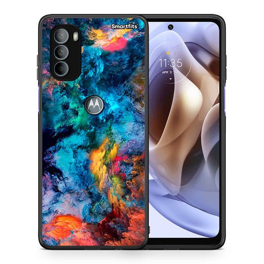 Θήκη Motorola Moto G31 Crayola Paint από τη Smartfits με σχέδιο στο πίσω μέρος και μαύρο περίβλημα | Motorola Moto G31 Crayola Paint case with colorful back and black bezels