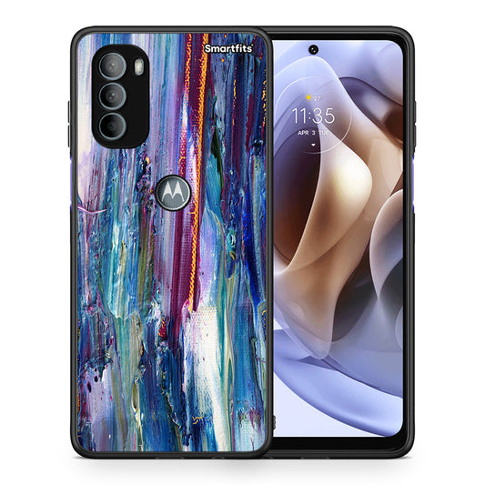 Θήκη Motorola Moto G31 Winter Paint από τη Smartfits με σχέδιο στο πίσω μέρος και μαύρο περίβλημα | Motorola Moto G31 Winter Paint case with colorful back and black bezels