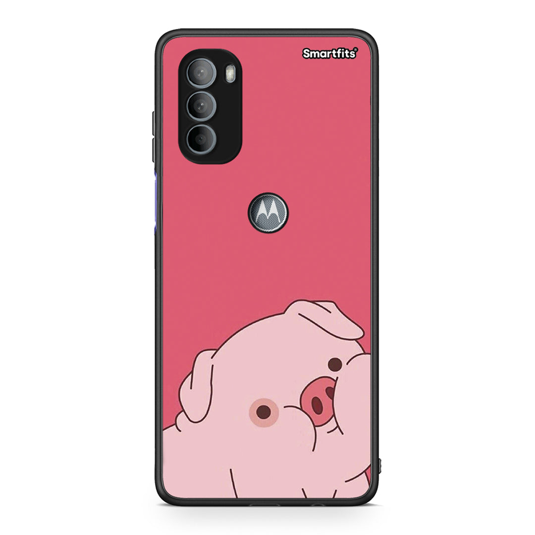 Motorola Moto G31 Pig Love 1 Θήκη Αγίου Βαλεντίνου από τη Smartfits με σχέδιο στο πίσω μέρος και μαύρο περίβλημα | Smartphone case with colorful back and black bezels by Smartfits