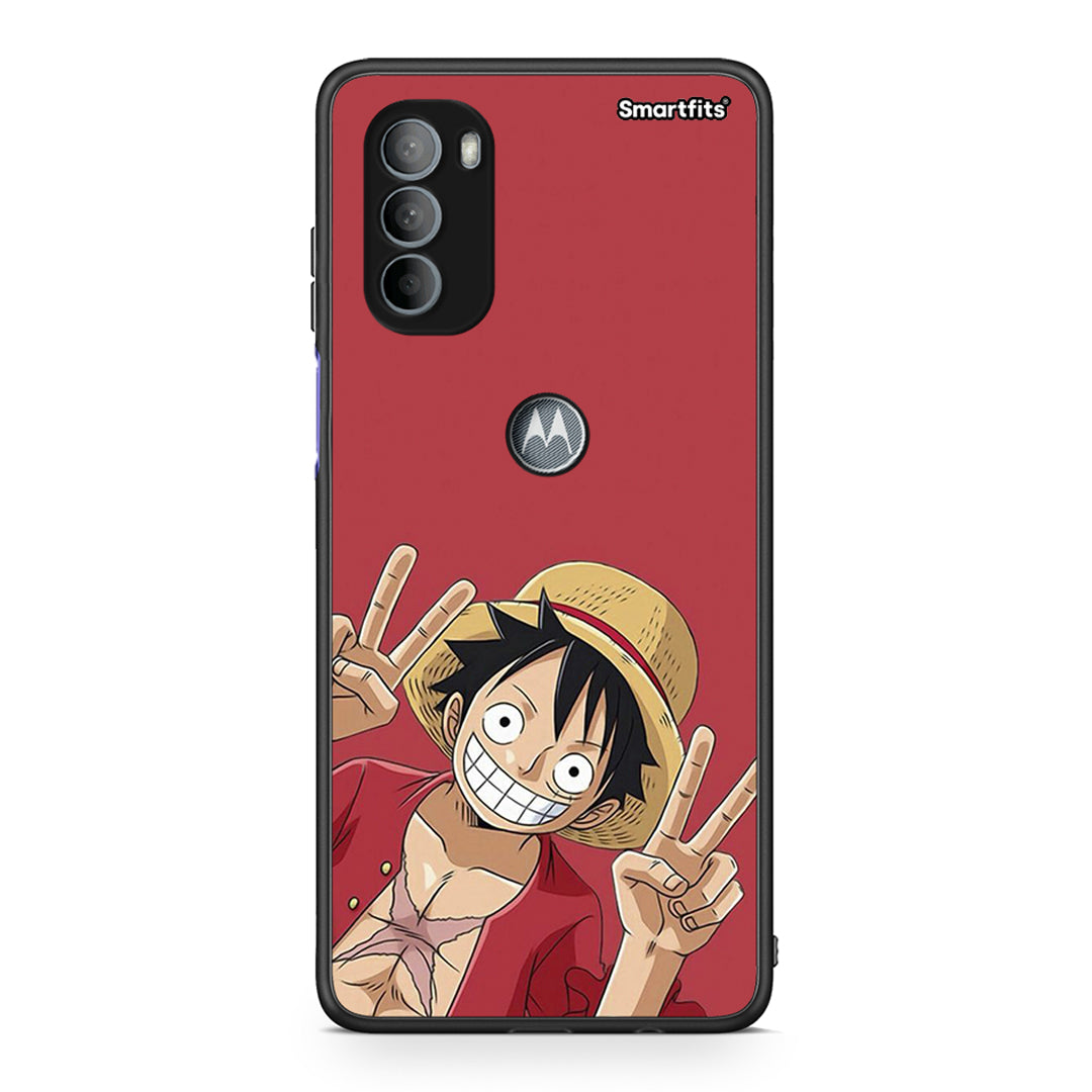 Motorola Moto G31 Pirate Luffy Θήκη από τη Smartfits με σχέδιο στο πίσω μέρος και μαύρο περίβλημα | Smartphone case with colorful back and black bezels by Smartfits
