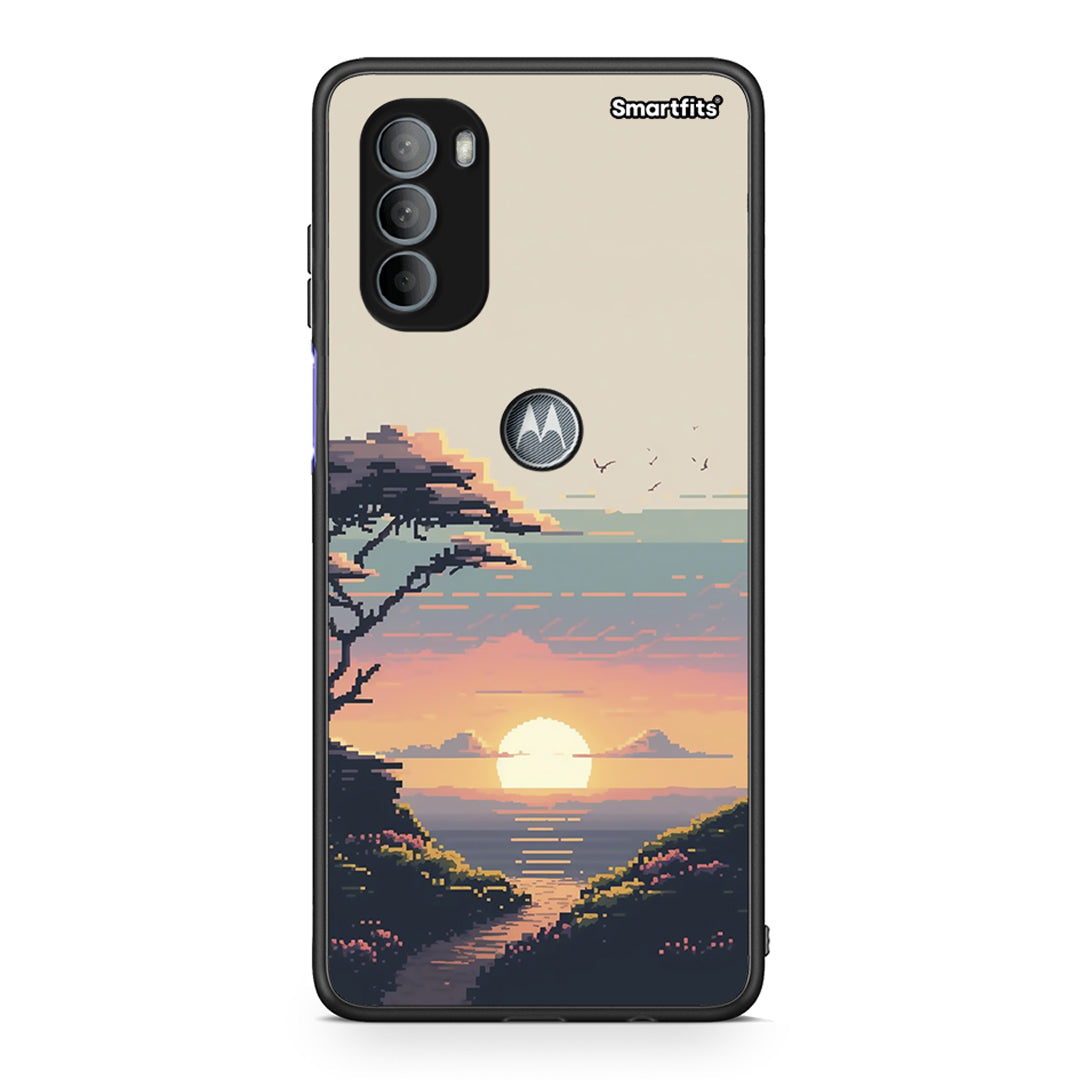 Motorola Moto G31 Pixel Sunset Θήκη από τη Smartfits με σχέδιο στο πίσω μέρος και μαύρο περίβλημα | Smartphone case with colorful back and black bezels by Smartfits