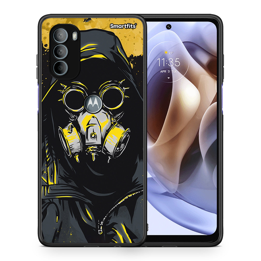 Θήκη Motorola Moto G31 Mask PopArt από τη Smartfits με σχέδιο στο πίσω μέρος και μαύρο περίβλημα | Motorola Moto G31 Mask PopArt case with colorful back and black bezels