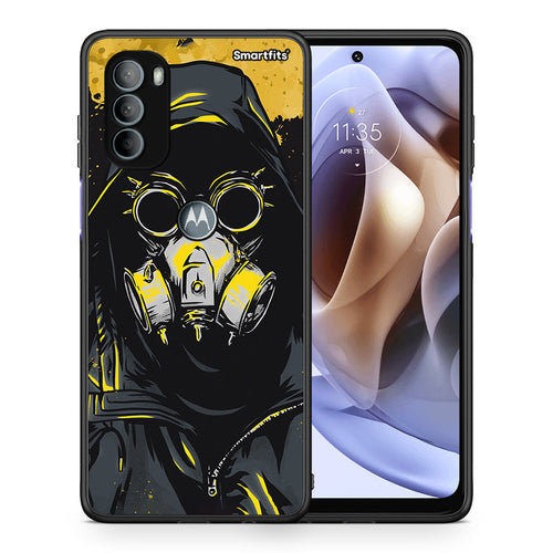 Θήκη Motorola Moto G31 Mask PopArt από τη Smartfits με σχέδιο στο πίσω μέρος και μαύρο περίβλημα | Motorola Moto G31 Mask PopArt case with colorful back and black bezels
