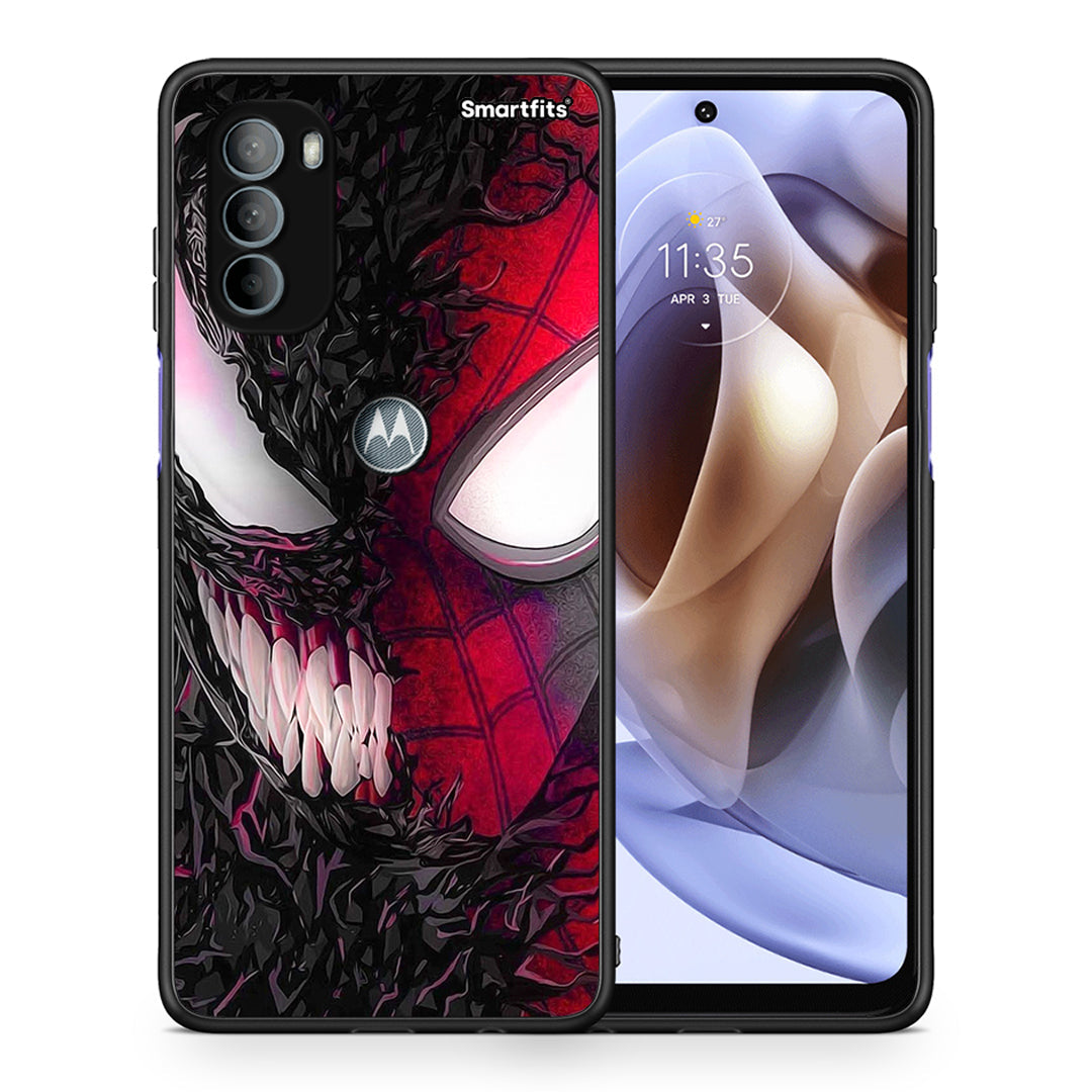 Θήκη Motorola Moto G31 SpiderVenom PopArt από τη Smartfits με σχέδιο στο πίσω μέρος και μαύρο περίβλημα | Motorola Moto G31 SpiderVenom PopArt case with colorful back and black bezels