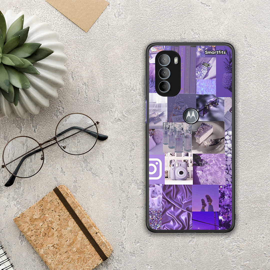 Purple Aesthetic Collage - Motorola Moto G31 θήκη