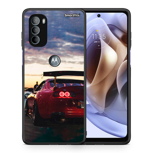 Θήκη Motorola Moto G31 Racing Supra από τη Smartfits με σχέδιο στο πίσω μέρος και μαύρο περίβλημα | Motorola Moto G31 Racing Supra case with colorful back and black bezels