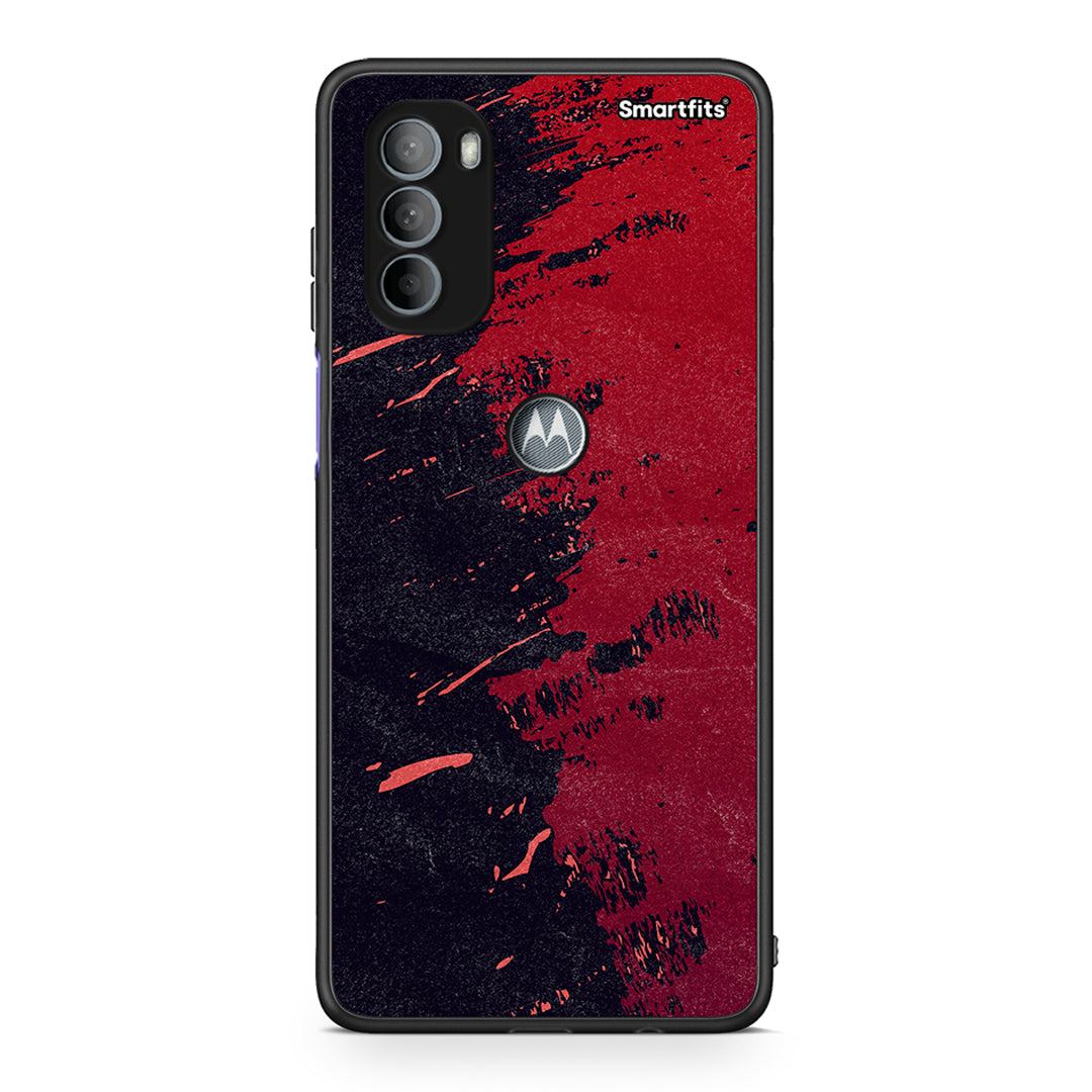Motorola Moto G31 Red Paint Θήκη Αγίου Βαλεντίνου από τη Smartfits με σχέδιο στο πίσω μέρος και μαύρο περίβλημα | Smartphone case with colorful back and black bezels by Smartfits
