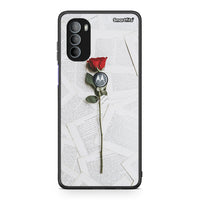 Thumbnail for Motorola Moto G31 Red Rose θήκη από τη Smartfits με σχέδιο στο πίσω μέρος και μαύρο περίβλημα | Smartphone case with colorful back and black bezels by Smartfits