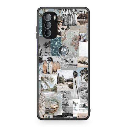 Motorola Moto G31 Retro Beach Life Θήκη από τη Smartfits με σχέδιο στο πίσω μέρος και μαύρο περίβλημα | Smartphone case with colorful back and black bezels by Smartfits