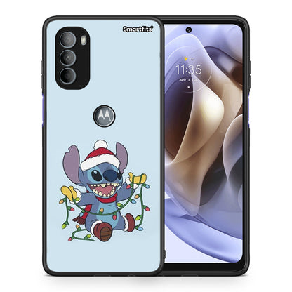 Θήκη Motorola Moto G31 Santa Stich από τη Smartfits με σχέδιο στο πίσω μέρος και μαύρο περίβλημα | Motorola Moto G31 Santa Stich case with colorful back and black bezels