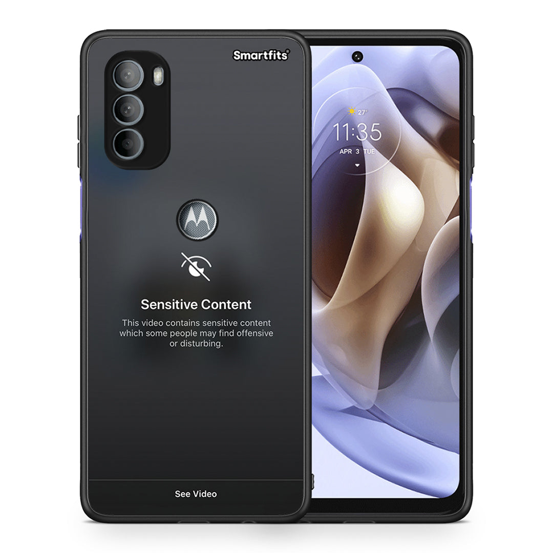 Θήκη Motorola Moto G31 Sensitive Content από τη Smartfits με σχέδιο στο πίσω μέρος και μαύρο περίβλημα | Motorola Moto G31 Sensitive Content case with colorful back and black bezels