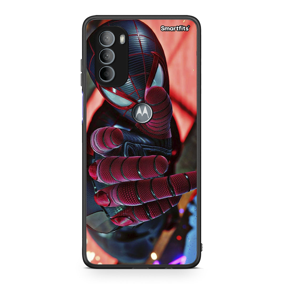 Motorola Moto G31 Spider Hand Θήκη από τη Smartfits με σχέδιο στο πίσω μέρος και μαύρο περίβλημα | Smartphone case with colorful back and black bezels by Smartfits