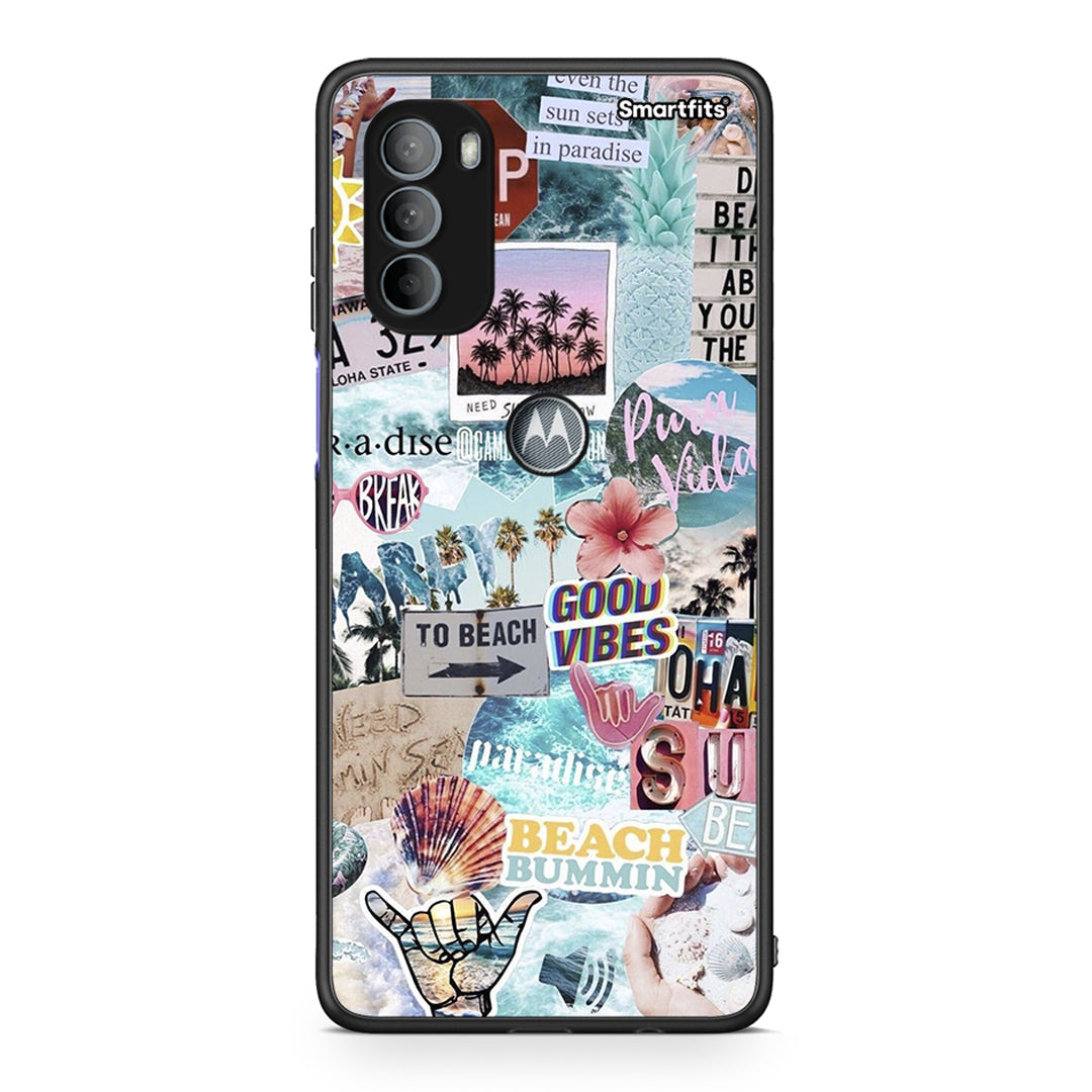 Motorola Moto G31 Summer Vibes Θήκη από τη Smartfits με σχέδιο στο πίσω μέρος και μαύρο περίβλημα | Smartphone case with colorful back and black bezels by Smartfits