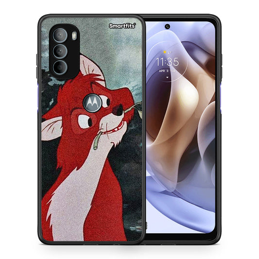 Θήκη Motorola Moto G31 Tod And Vixey Love 1 από τη Smartfits με σχέδιο στο πίσω μέρος και μαύρο περίβλημα | Motorola Moto G31 Tod And Vixey Love 1 case with colorful back and black bezels