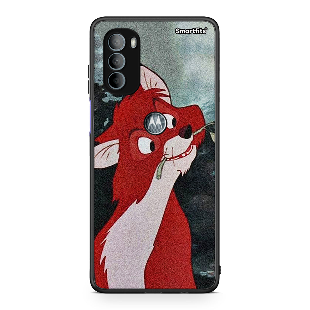 Motorola Moto G31 Tod And Vixey Love 1 θήκη από τη Smartfits με σχέδιο στο πίσω μέρος και μαύρο περίβλημα | Smartphone case with colorful back and black bezels by Smartfits