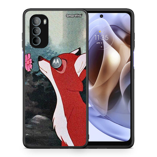 Θήκη Motorola Moto G31 Tod And Vixey Love 2 από τη Smartfits με σχέδιο στο πίσω μέρος και μαύρο περίβλημα | Motorola Moto G31 Tod And Vixey Love 2 case with colorful back and black bezels