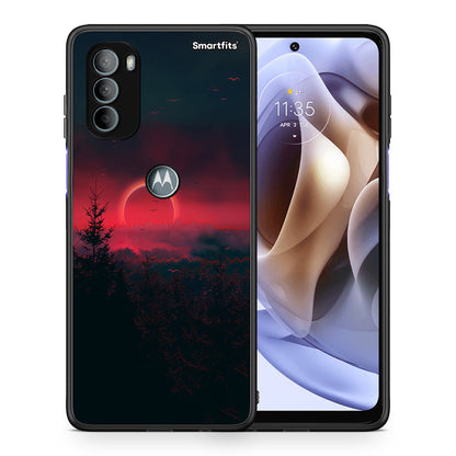 Θήκη Motorola Moto G31 Sunset Tropic από τη Smartfits με σχέδιο στο πίσω μέρος και μαύρο περίβλημα | Motorola Moto G31 Sunset Tropic case with colorful back and black bezels