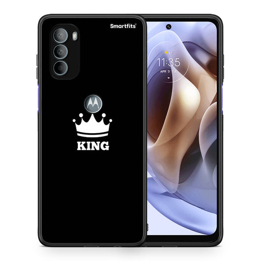 Θήκη Motorola Moto G31 King Valentine από τη Smartfits με σχέδιο στο πίσω μέρος και μαύρο περίβλημα | Motorola Moto G31 King Valentine case with colorful back and black bezels