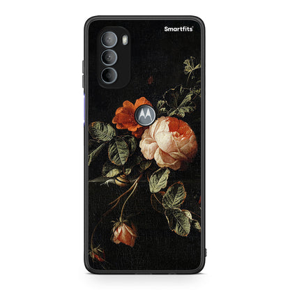 Motorola Moto G31 Vintage Roses θήκη από τη Smartfits με σχέδιο στο πίσω μέρος και μαύρο περίβλημα | Smartphone case with colorful back and black bezels by Smartfits