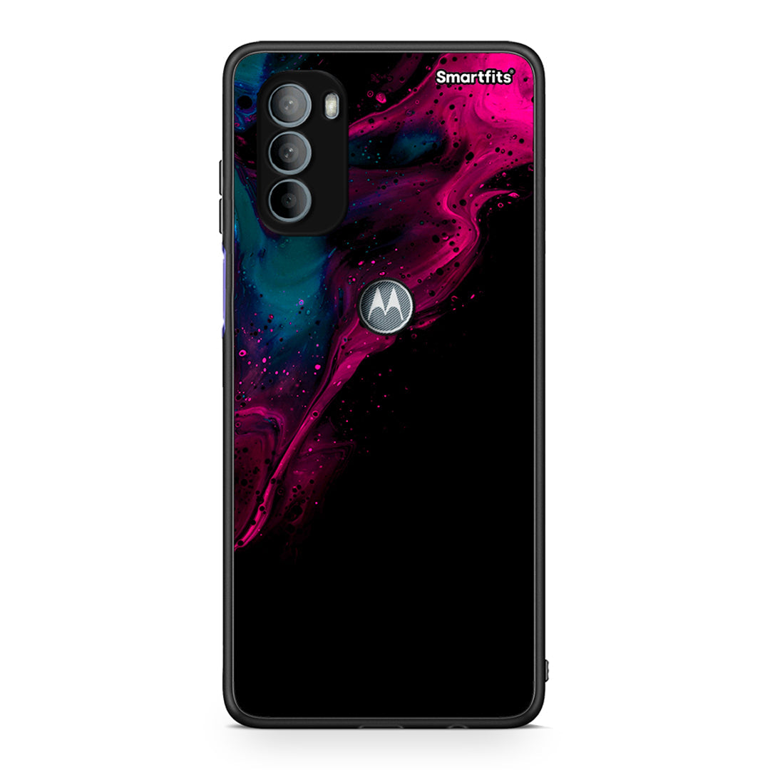 4 - Motorola Moto G31 Pink Black Watercolor case, cover, bumper