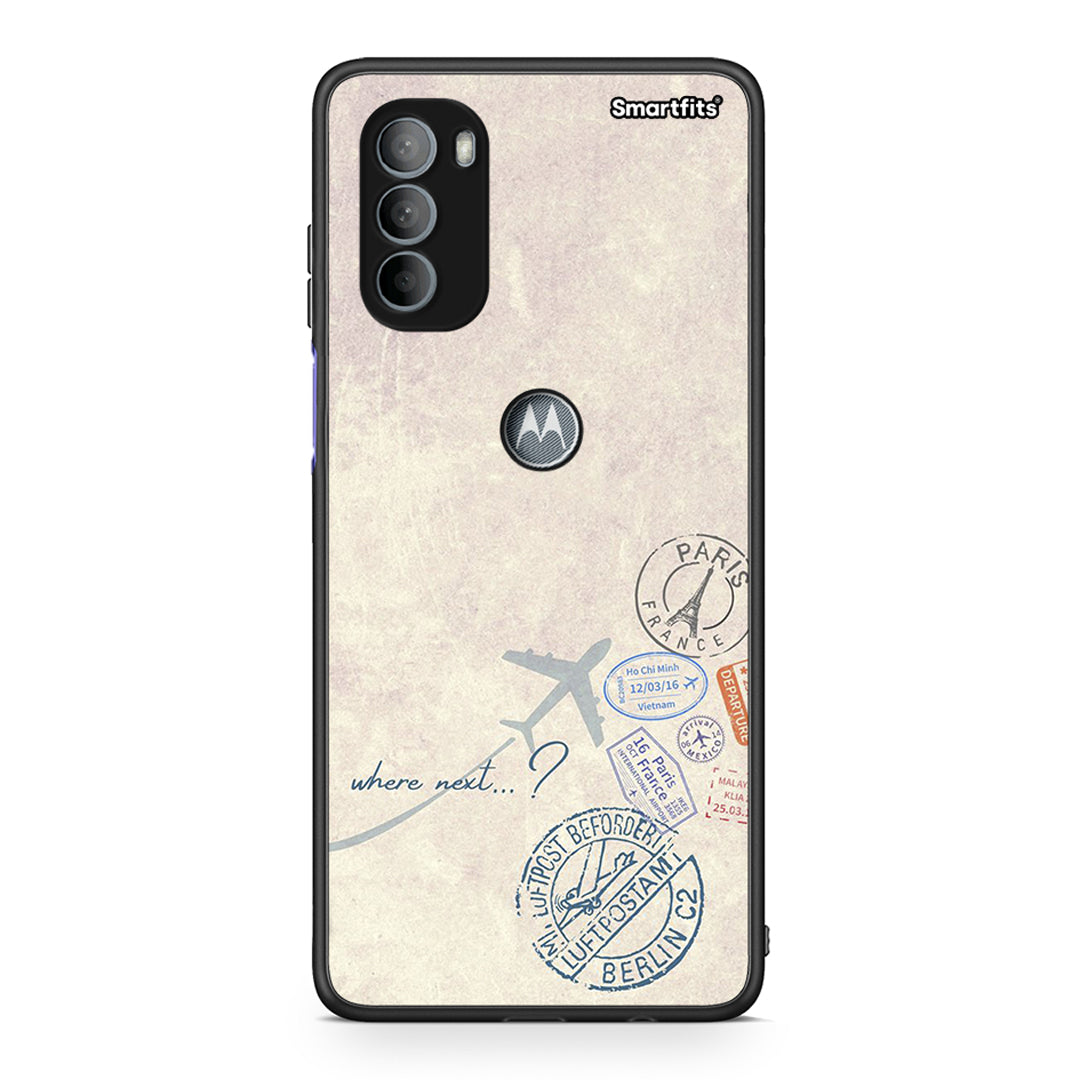 Motorola Moto G31 Where Next Θήκη από τη Smartfits με σχέδιο στο πίσω μέρος και μαύρο περίβλημα | Smartphone case with colorful back and black bezels by Smartfits
