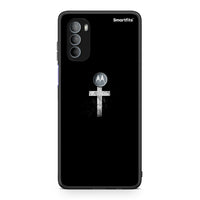 Thumbnail for Motorola Moto G31 White Cross θήκη από τη Smartfits με σχέδιο στο πίσω μέρος και μαύρο περίβλημα | Smartphone case with colorful back and black bezels by Smartfits