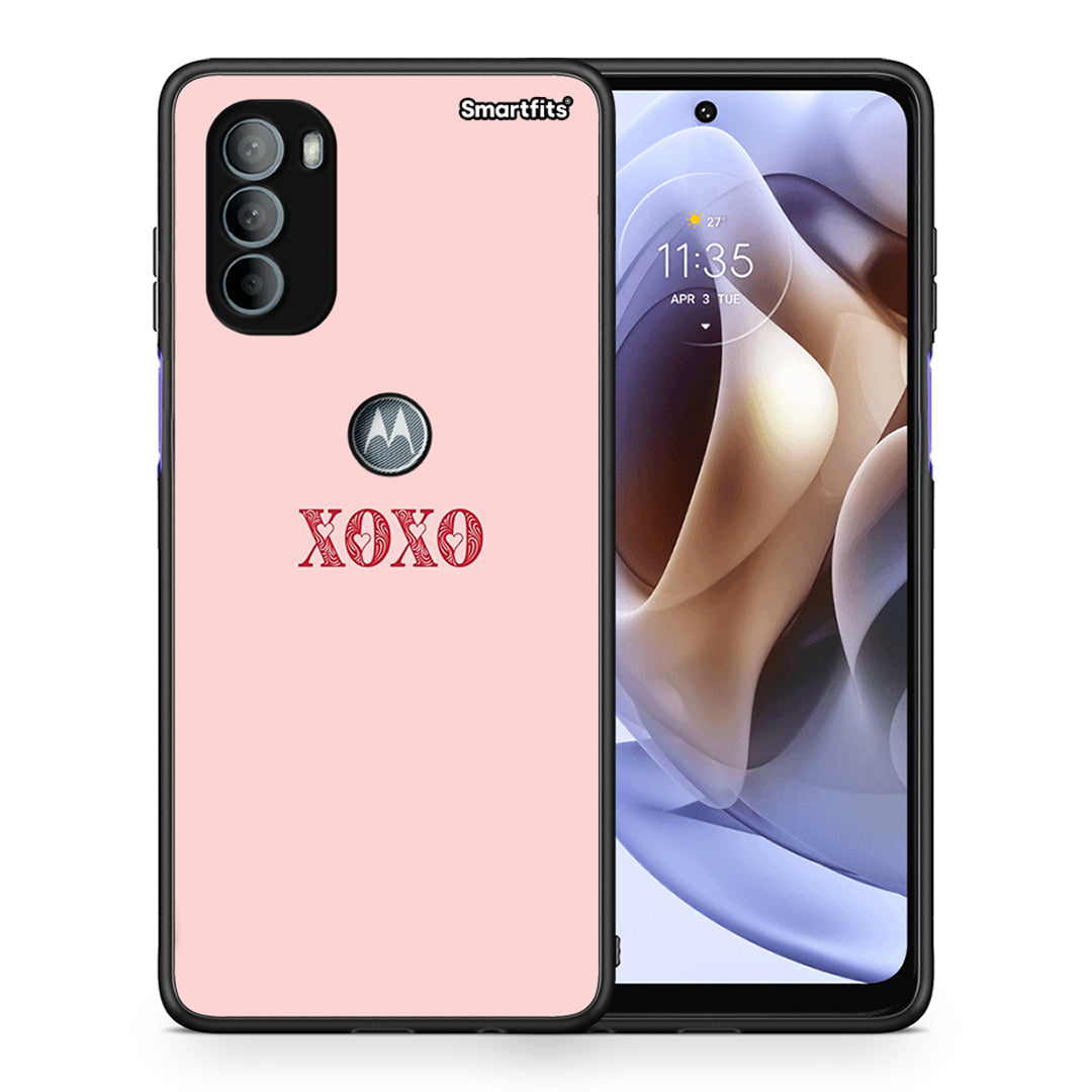 Θήκη Motorola Moto G31 XOXO Love από τη Smartfits με σχέδιο στο πίσω μέρος και μαύρο περίβλημα | Motorola Moto G31 XOXO Love case with colorful back and black bezels