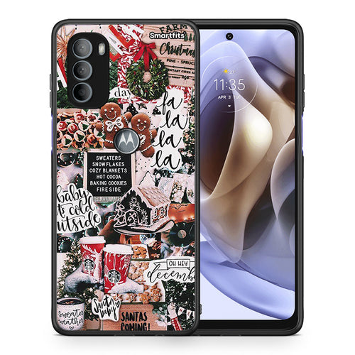 Θήκη Motorola Moto G31 Xmas Habbits από τη Smartfits με σχέδιο στο πίσω μέρος και μαύρο περίβλημα | Motorola Moto G31 Xmas Habbits case with colorful back and black bezels
