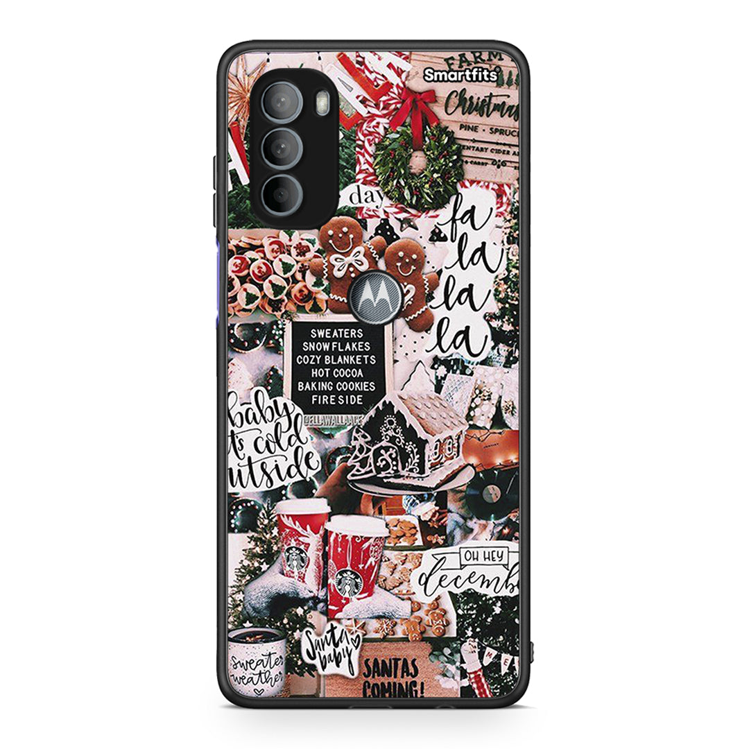 Motorola Moto G31 Xmas Habbits θήκη από τη Smartfits με σχέδιο στο πίσω μέρος και μαύρο περίβλημα | Smartphone case with colorful back and black bezels by Smartfits
