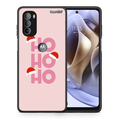 Θήκη Motorola Moto G31 Xmas Ho Ho Ho από τη Smartfits με σχέδιο στο πίσω μέρος και μαύρο περίβλημα | Motorola Moto G31 Xmas Ho Ho Ho case with colorful back and black bezels