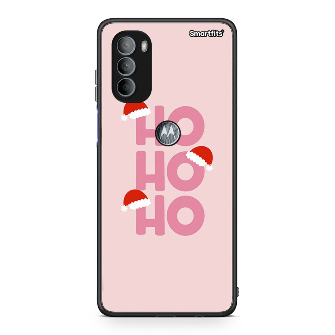 Motorola Moto G31 Xmas Ho Ho Ho θήκη από τη Smartfits με σχέδιο στο πίσω μέρος και μαύρο περίβλημα | Smartphone case with colorful back and black bezels by Smartfits