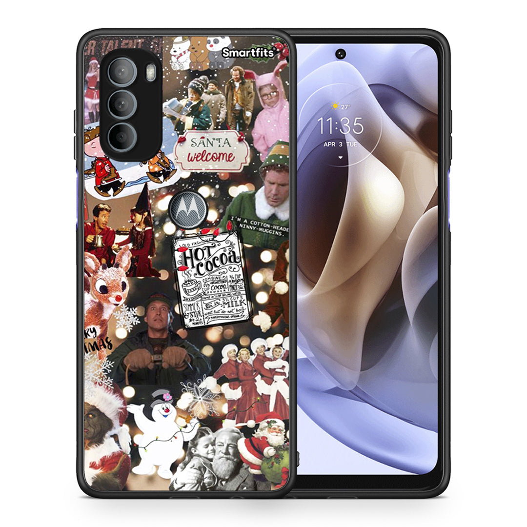 Θήκη Motorola Moto G31 Xmas Movies από τη Smartfits με σχέδιο στο πίσω μέρος και μαύρο περίβλημα | Motorola Moto G31 Xmas Movies case with colorful back and black bezels