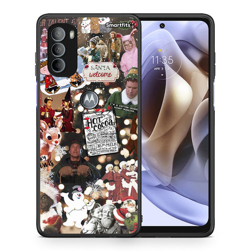 Θήκη Motorola Moto G31 Xmas Movies από τη Smartfits με σχέδιο στο πίσω μέρος και μαύρο περίβλημα | Motorola Moto G31 Xmas Movies case with colorful back and black bezels