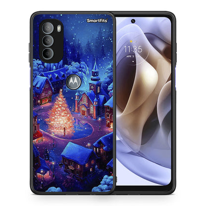 Θήκη Motorola Moto G31 Xmas Village από τη Smartfits με σχέδιο στο πίσω μέρος και μαύρο περίβλημα | Motorola Moto G31 Xmas Village case with colorful back and black bezels