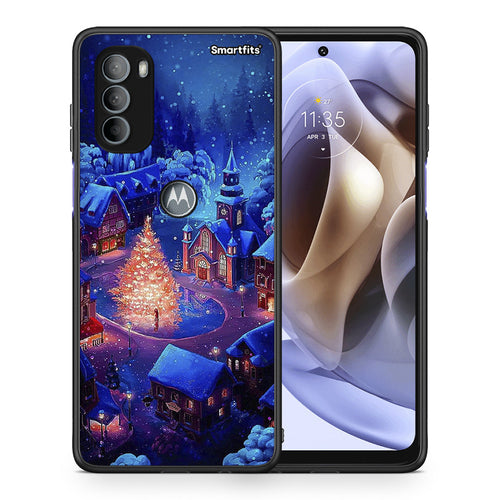 Θήκη Motorola Moto G31 Xmas Village από τη Smartfits με σχέδιο στο πίσω μέρος και μαύρο περίβλημα | Motorola Moto G31 Xmas Village case with colorful back and black bezels
