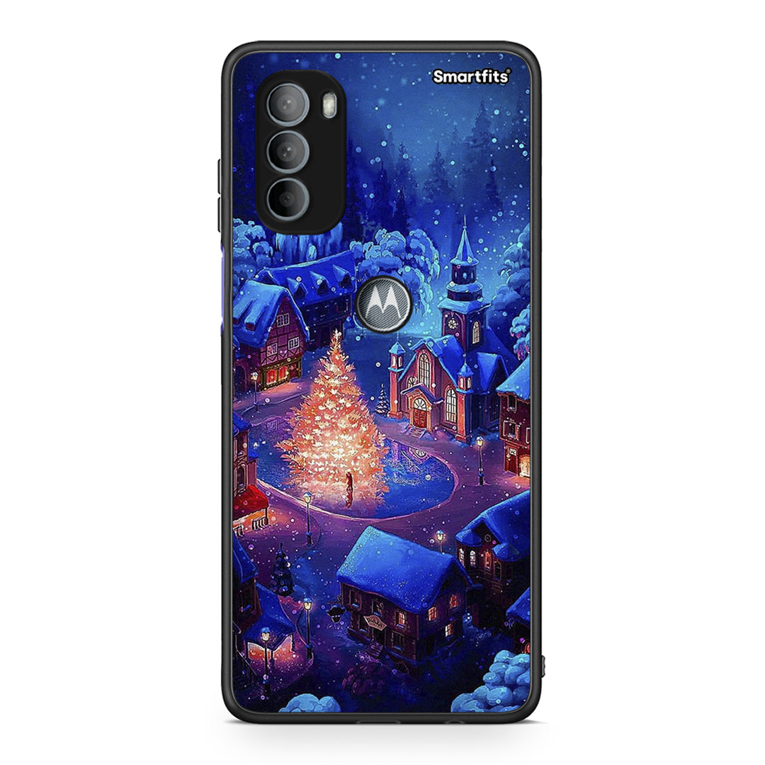 Motorola Moto G31 Xmas Village θήκη από τη Smartfits με σχέδιο στο πίσω μέρος και μαύρο περίβλημα | Smartphone case with colorful back and black bezels by Smartfits